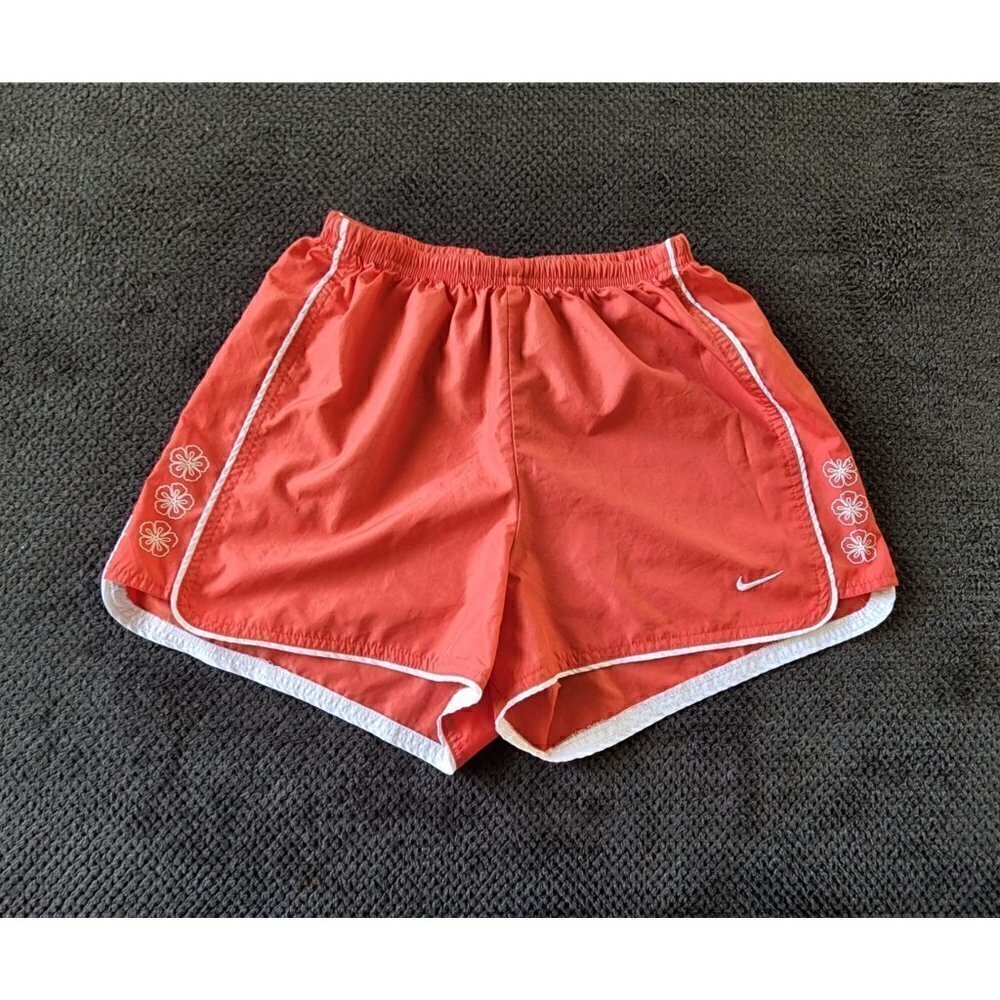 Nike girls red orange athletic shorts size 4-6 (s)